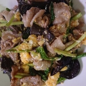 小松菜とキクラゲと豚肉の中華炒め